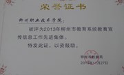 喜讯：我院获2013年柳州市教育系统教育宣传信息工作先进集体、学院新闻网站被评为“十佳网站”